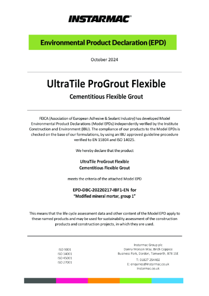 ProGrout Flexible Environmental Product Declaration