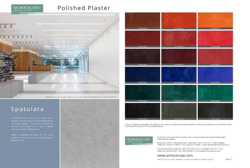 Armourcoat Spatulata Polished Plaster Brochure