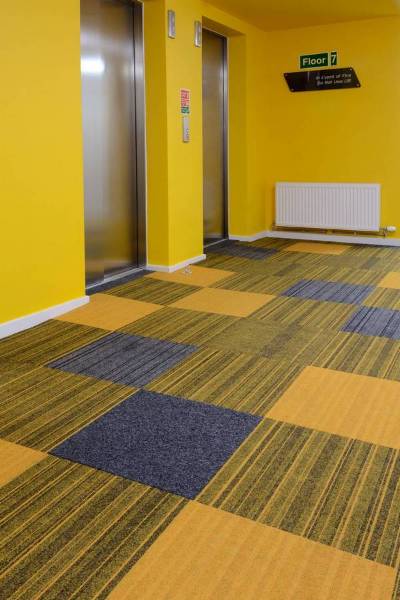 student accommodation finished in colourful structure bonded® carpet tiles