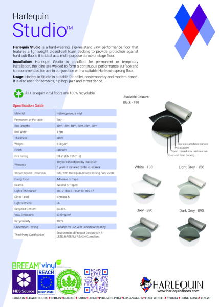 Harlequin Studio Performance Vinyl Surface