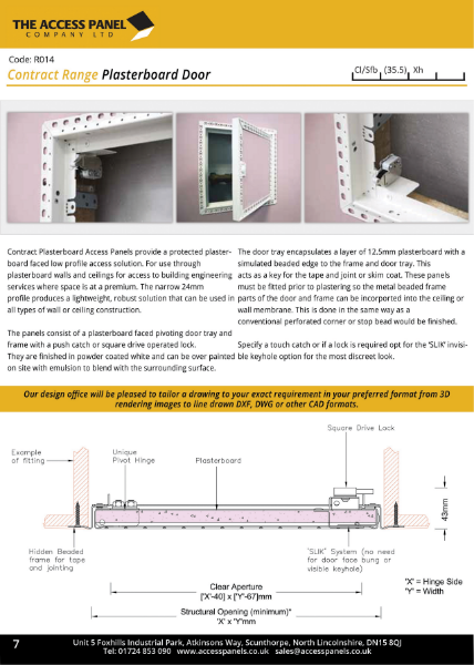 Contract Range Plasterboard Access Panel