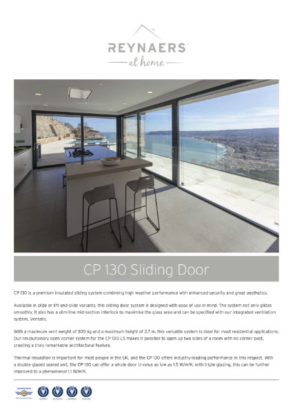 Aluminium Sliding Door for Domestic Market - CP 130