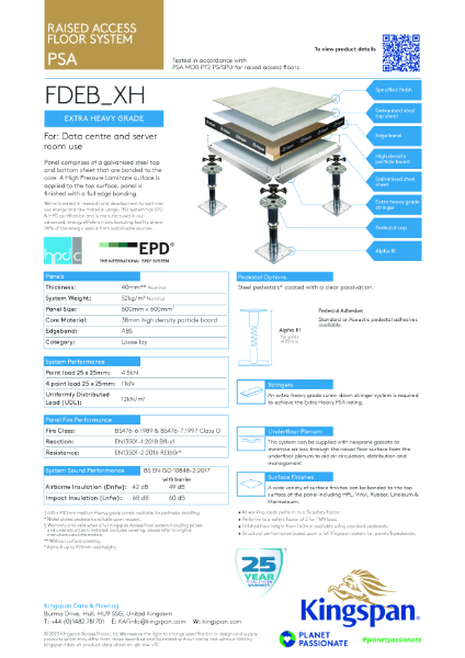 Kingspan FDEB_XH Product Datasheet (GB)