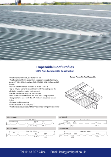 APL Roofing - Trapezoidal Profiles - System Summary