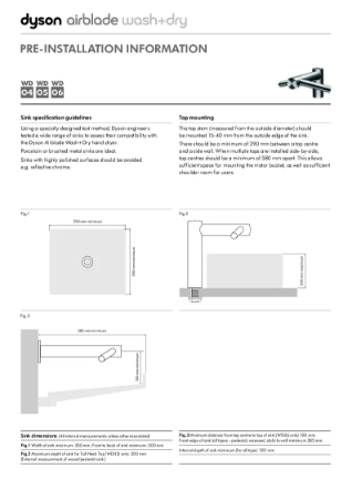 Dyson Airblade wash+dry Pre-Install Guide