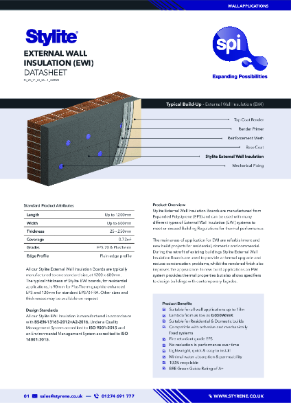 Stylite External Wall Insulation Datasheet