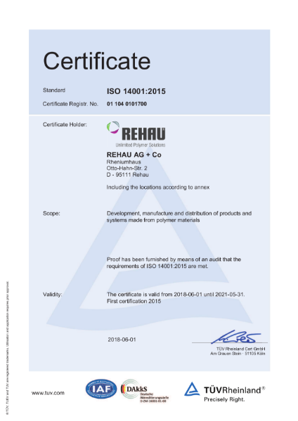 ISO 14001 Certificate