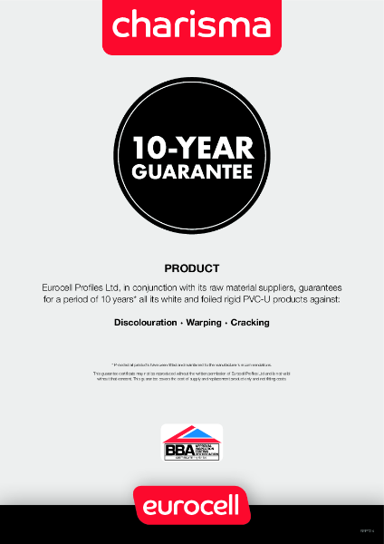 Charisma Vertical Slider Windows 10 Year Product Guarantee Certificate