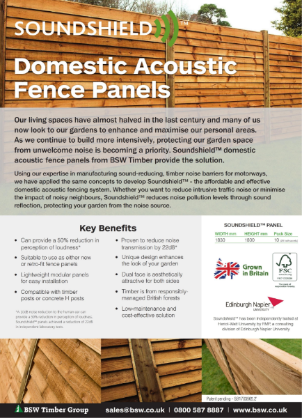 Soundshield Domestic Acoustic Fence Panels