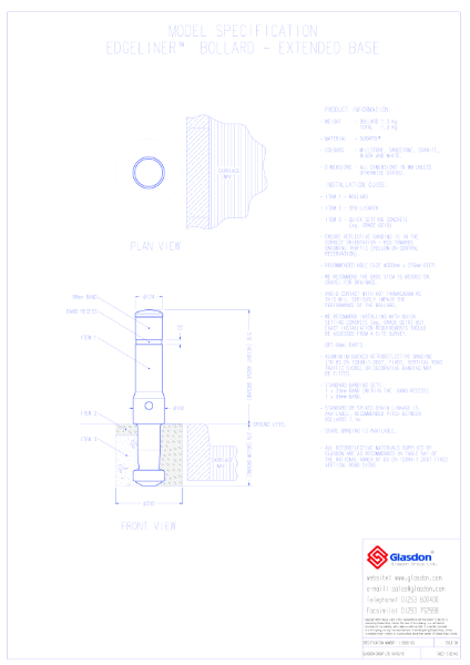 Edgeliner™ Bollard - Extended Base