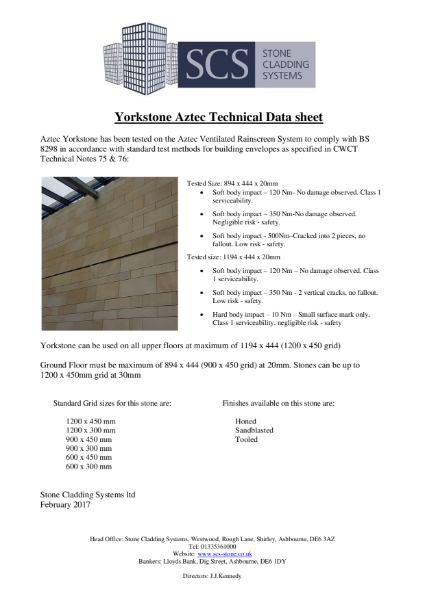 Yorkstone Technical Data Sheet