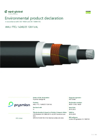 NEPD-12762-14009 AMLJ-TTCL 1x240/25 12kV lcAL.pdf | Prysmian Group ...
