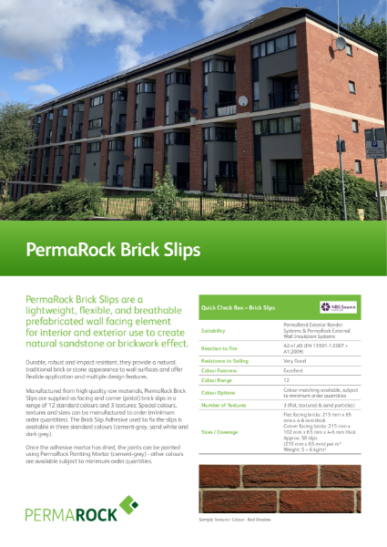 PermaRock Brick Slips (Lightweight, flexible and breathable synthetic resin brick)