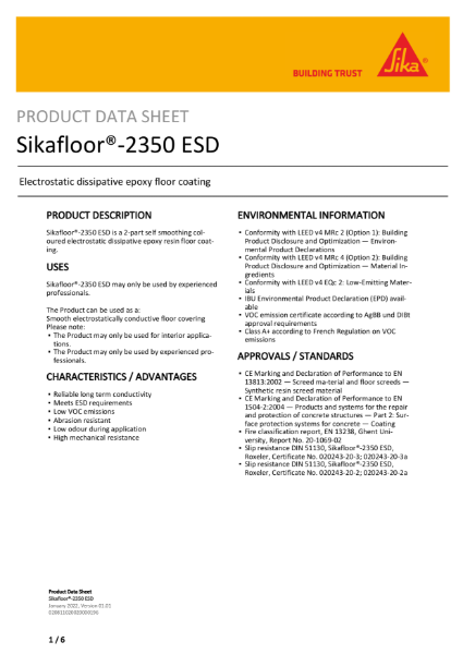 Product Data Sheet - Sikafloor 2350 ESD