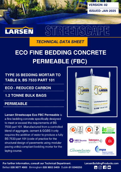 TDS - FBC Eco Permeable BS 7533 Part 101 Type 35 Fine Bedding Concrete