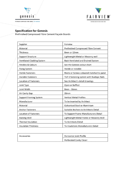 Genesis Specification