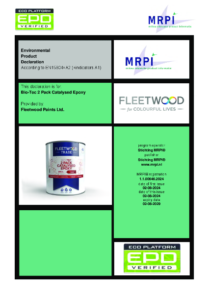 EPD Fleetwood-Bio-Tec-2-pack-Catalysed-Epoxy-1.1.00646.2024-MRPI