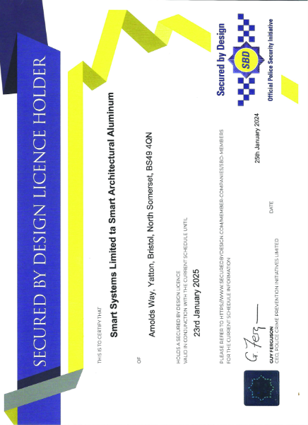 Secured by Design Certificate