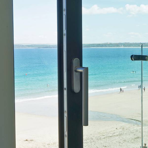 Coastal's KM750 BLU Lift & Slide Door Handle makes a great impression at Carbis Bay