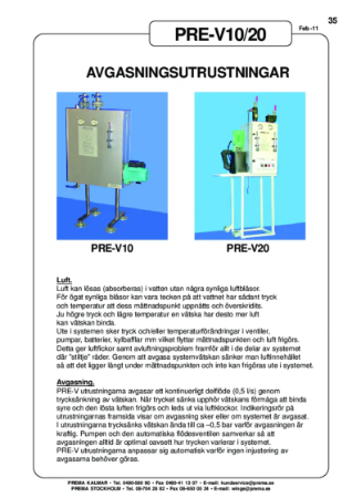 Produktblad PRE-V10-V20 - Produkten har Utgått