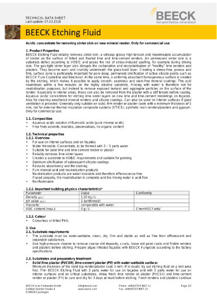 Etching Fluid - Technical Data Sheet