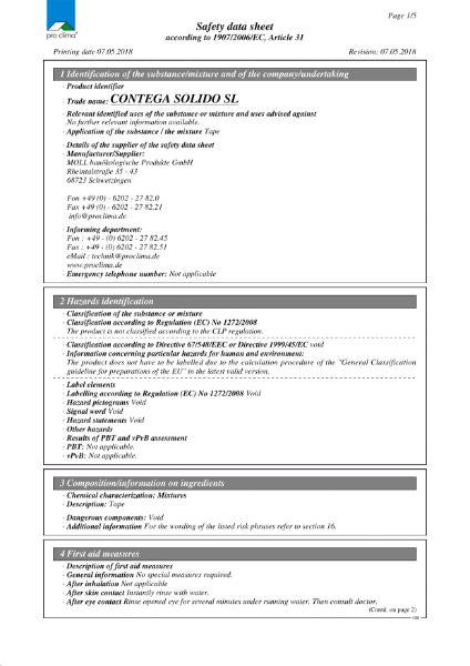 Contega Solido SL Material Safety Data Sheet