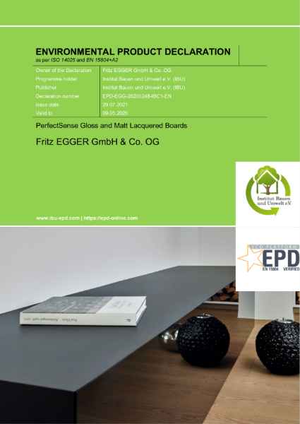 Environmental Product Declaration (EPD) - PerfectSense® Premium Lacquered MDF