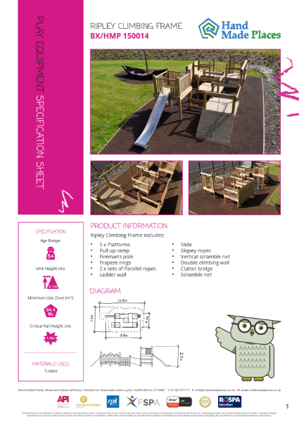 Ripley Climbing Frame Specification Sheet