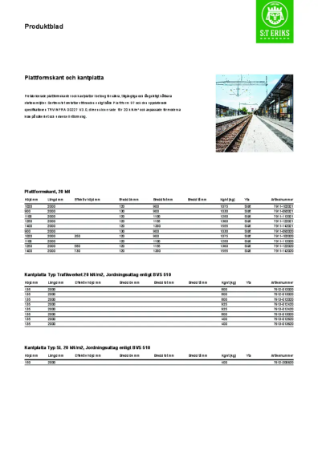 Produktblad - Plattformskant och kantplatta
