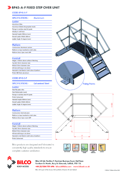 PRODUCT LITERATURE - FIXED  Step Over Ladders