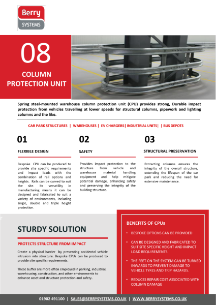 Berry-Data-Sheet- Warehouse Rail Column Protection Units