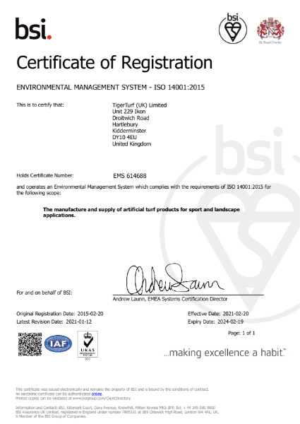 ISO 14001:2004 Certificate