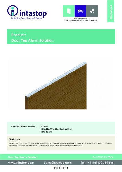 Data Sheet - Door Top Alarm