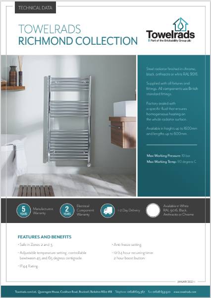 Richmond Thermostatic Data Sheet