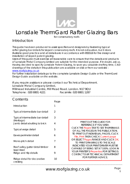 Rafter Glazing Bars For Timber Rooflights & Conservatories