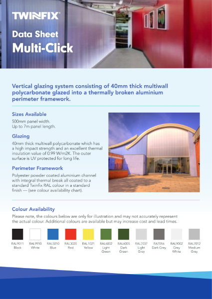 Multi-click Vertical Glazing Data Sheet