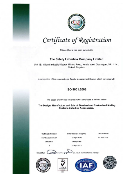 ISO 9001:2008 Certificate