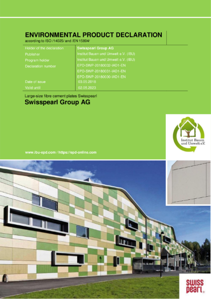 Swisspearl Environmental Product Declaration EPD005