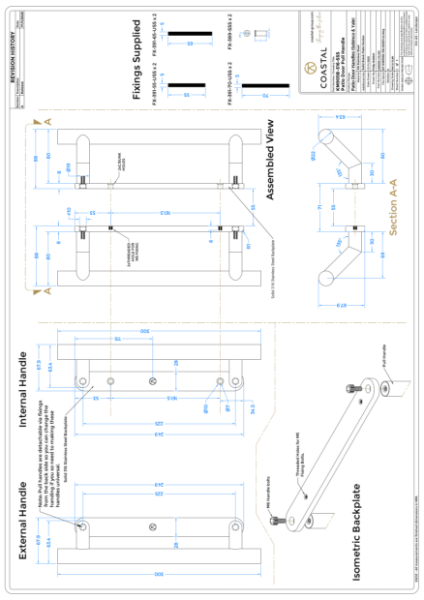 BLU™ - KM905 Patio Slide Door Handles CAD