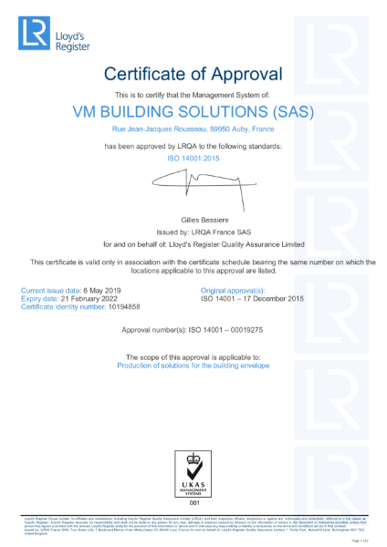 BBA Certificate for the Structural roof | VMZINC UK | NBS Source