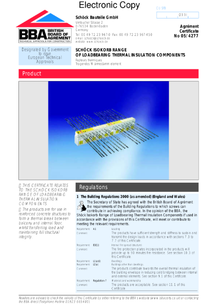 Isokorb range of loadbearing thermal insulation components