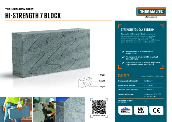 Thermalite Hi-Strength 7 Block - Technical Data Sheet