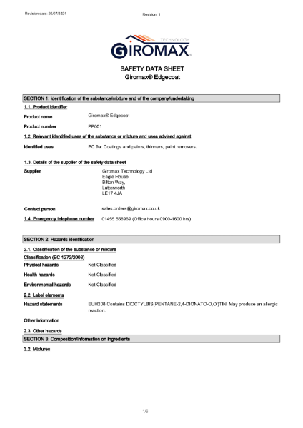 Giromax® - Edgecoat - Safety Data Sheet