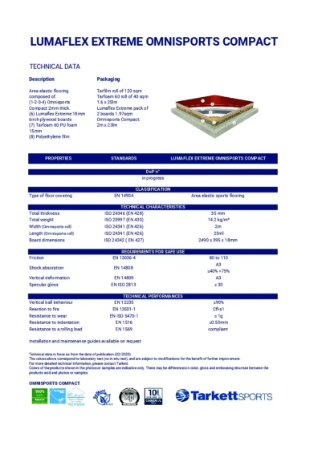 Lumaflex Extreme Omnisports Compact Data Sheet