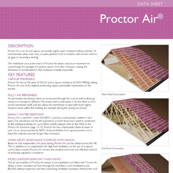 Proctor Air Product Datasheet