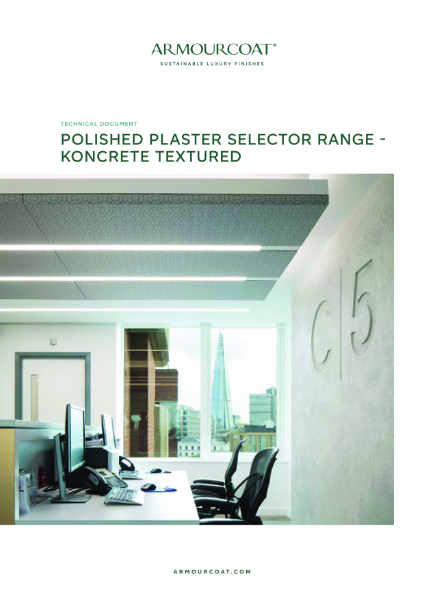 Armourcoat Polished Plaster Koncrete Textured - Technical Document