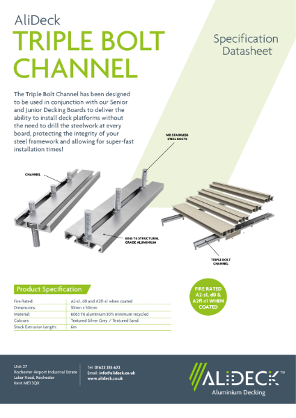 AliDeck Triple Bolt Channel Datasheet