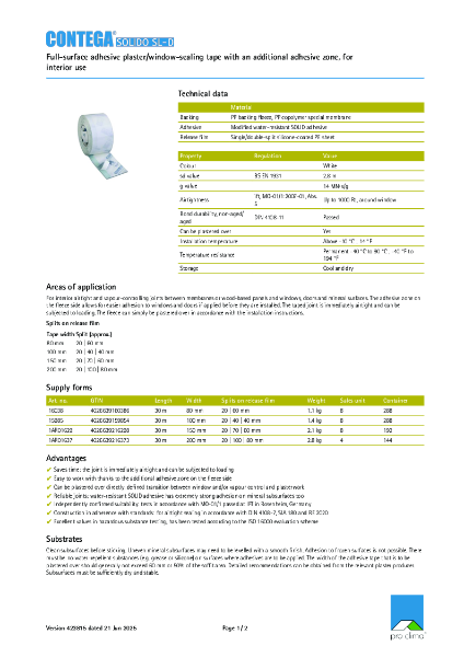 Contega Solido SL-D Technical Datasheet