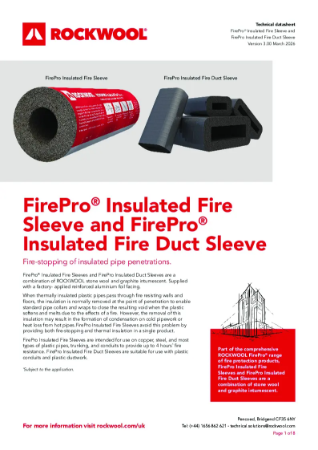 Insulated Fire Sleeves - Datasheet