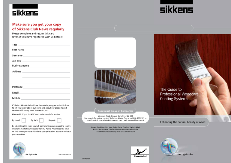 The Sikkens Guide to Professional Woodcare